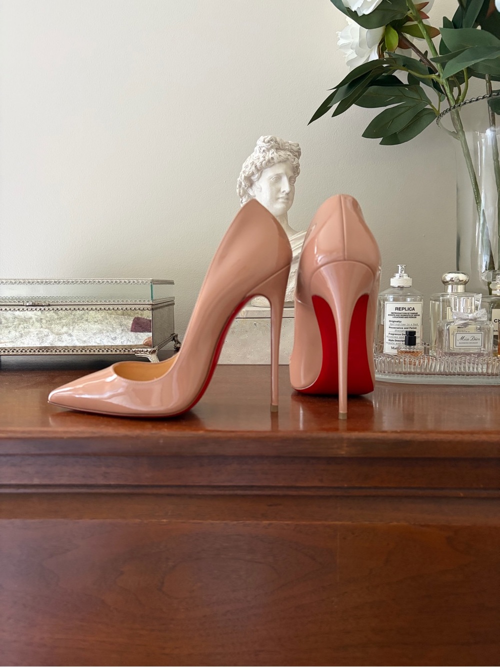 Christian Louboutin So Kate Nude Patent Leather Pumps